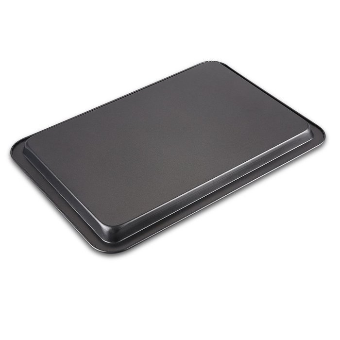 Finether FDA 3-Piece Nonstick Rectangular Bakeware and Cookie Sheet Set Pan Set Serving Tray, Dark Grey N6