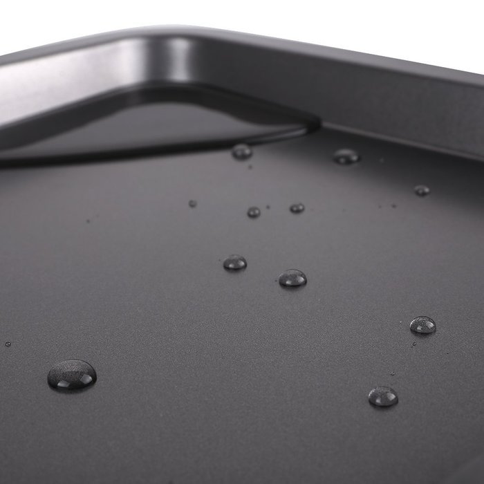 Finether FDA 3-Piece Nonstick Rectangular Bakeware and Cookie Sheet Set Pan Set Serving Tray, Dark Grey N7