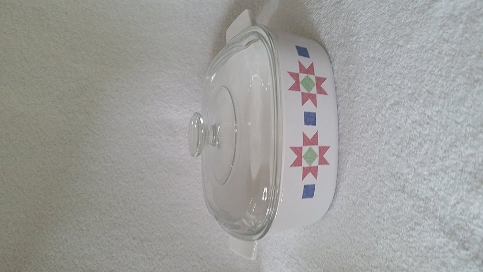 Vintage Corning Ware Quilt Pattern Rare A-2-b 2 Liter Casserole Baking Dish w/ Lid