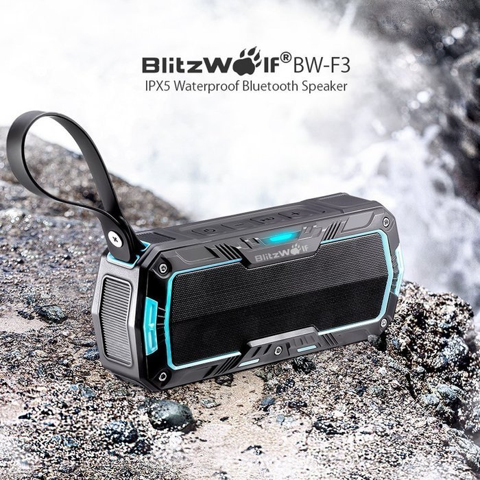BlitzWolf Portable Bluetooth Speakers, 5W 2000mAh IP65 Water-resistant Hands Free Wireless MP3 Music Player for... N19