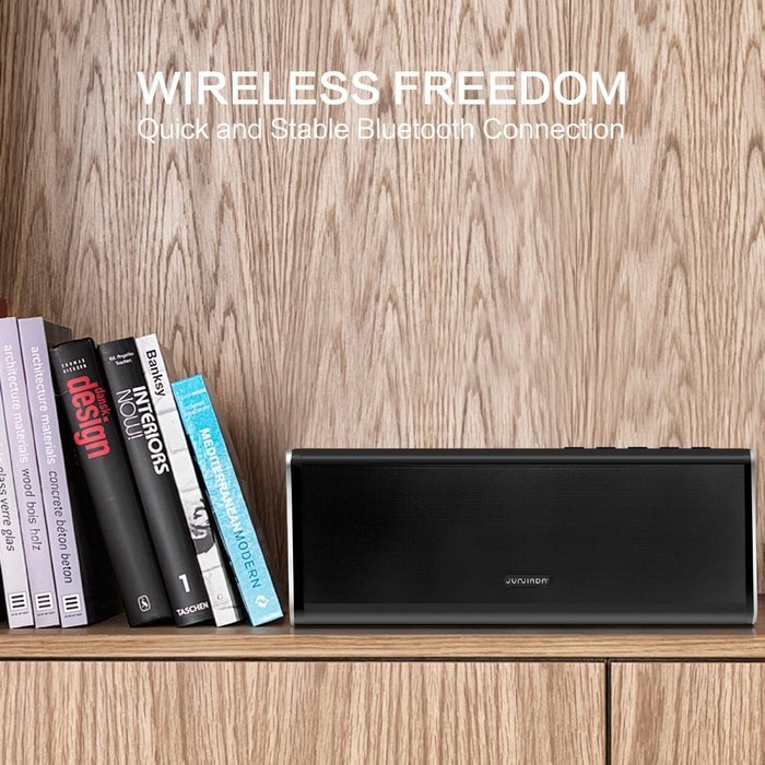 Junjiada Bluetooth Speakers Stereo 20W Speaker (Dual 10W Drivers, Dual Passive Subwoofer, Strong Bass, Aluminum-Alloy... N6