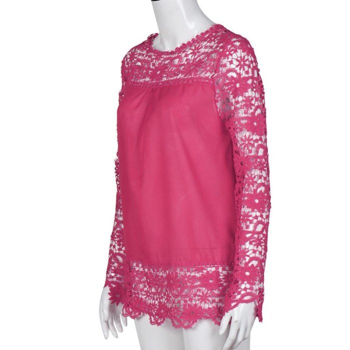 AIMTOPPYFashion Womens Lace Long Sleeve Shirt Casual Blouse Loose Cotton Tops T Shirt (XXXXL, Green) N8