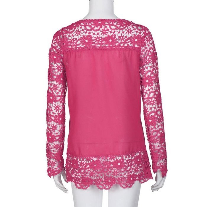 AIMTOPPYFashion Womens Lace Long Sleeve Shirt Casual Blouse Loose Cotton Tops T Shirt (XXXXL, Green) N9