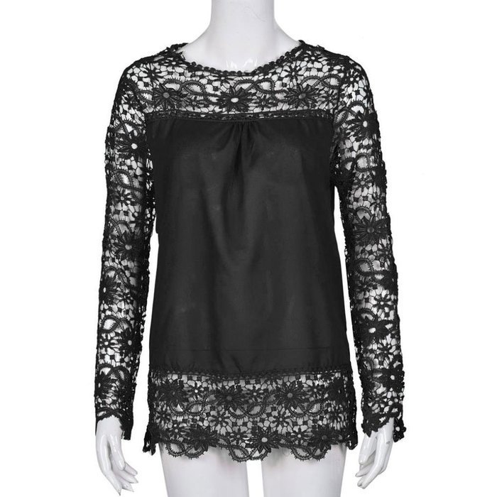 AIMTOPPYFashion Womens Lace Long Sleeve Shirt Casual Blouse Loose Cotton Tops T Shirt (XXXXL, Green) N25
