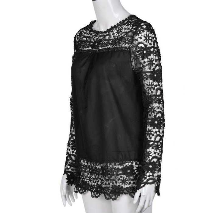AIMTOPPYFashion Womens Lace Long Sleeve Shirt Casual Blouse Loose Cotton Tops T Shirt (XXXXL, Green) N26
