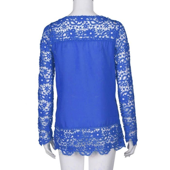 AIMTOPPYFashion Womens Lace Long Sleeve Shirt Casual Blouse Loose Cotton Tops T Shirt (XXXXL, Green) N31