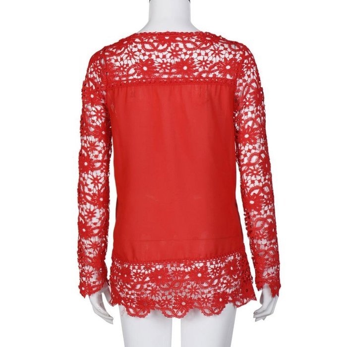 AIMTOPPYFashion Womens Lace Long Sleeve Shirt Casual Blouse Loose Cotton Tops T Shirt (XXXXL, Green) N37