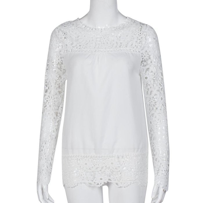 AIMTOPPYFashion Womens Lace Long Sleeve Shirt Casual Blouse Loose Cotton Tops T Shirt (XXXXL, Green) N41
