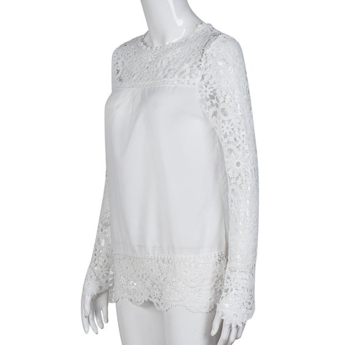 AIMTOPPYFashion Womens Lace Long Sleeve Shirt Casual Blouse Loose Cotton Tops T Shirt (XXXXL, Green) N42