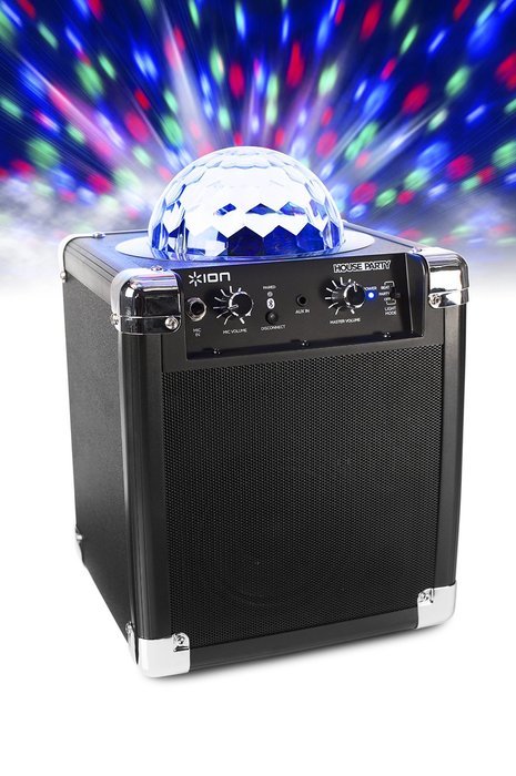 ION Audio House Party (iPA18L) | Portable Sound System with Built-In Light Show (Black / 8W) N4