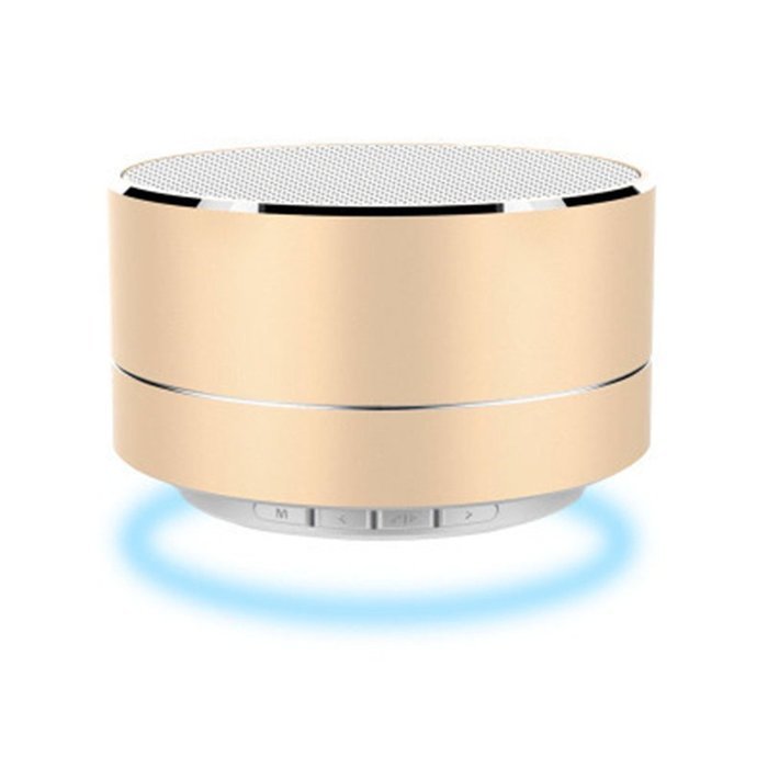 KAIQISJ A10 Golden Portable Wireless Transmission Minimalist Style LED Reflective Light Bluetooth Speaker