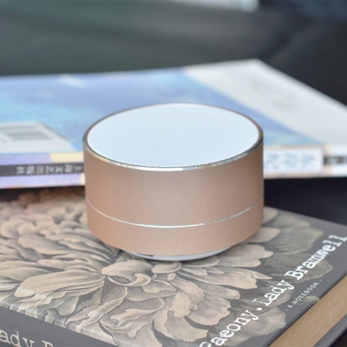KAIQISJ A10 Golden Portable Wireless Transmission Minimalist Style LED Reflective Light Bluetooth Speaker N5