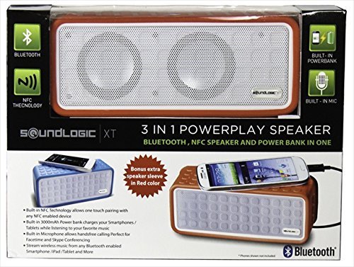 SoundLogic BSBP-6/5954B XT 3-In-1 Powerplay NFC/Bluetooth Speaker and Power Bank (Black)