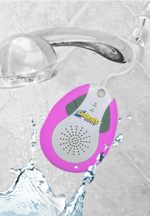 Glodeals(TM) Hybrid Waterprof Wireless Hi-Fi Bluetooth Shower Speaker with Hook Handle, Auto Fm Shower Radio Compatible... N6