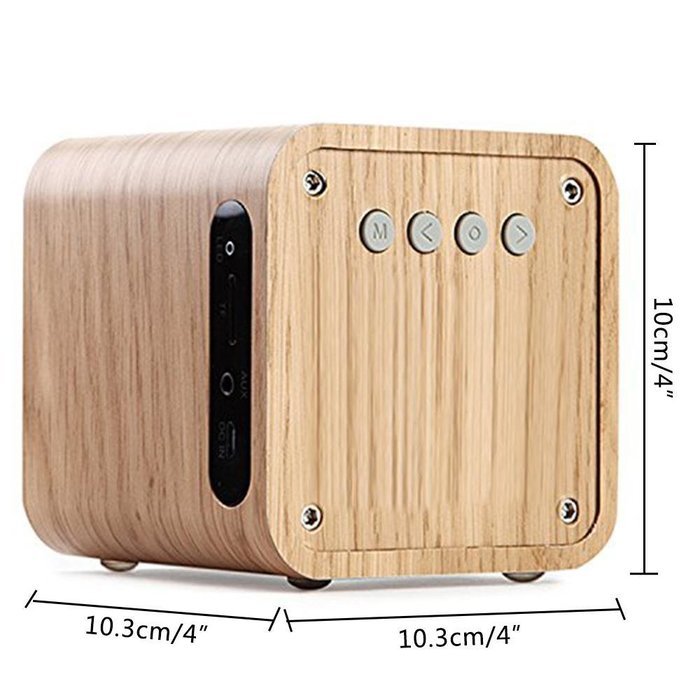 niceEshop(TM) Wood Bluetooth 4.0 Wireless Mini Speaker with FM Radio 1800mAh Rechargable Battery Compatible with... N2