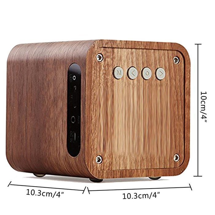 niceEshop(TM) Wood Bluetooth 4.0 Wireless Mini Speaker with FM Radio 1800mAh Rechargable Battery Compatible with... N8
