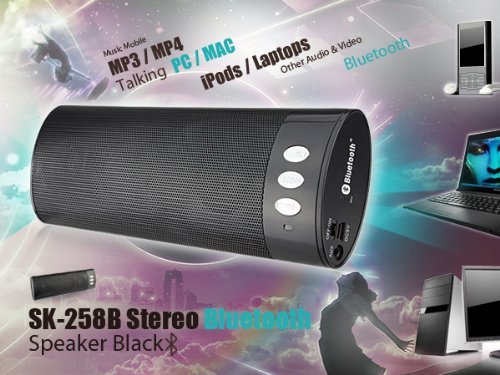 May-Day 258B Stereo Bluetooth Speaker Black,Support cell phone call or receive via built-in microphone,Allows... N2