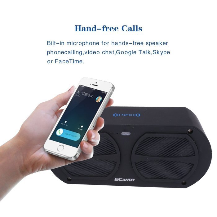 Ecandy NFC Portable Wireless Bluetooth 4.0 Speaker, 10 hour Playtime with Built-in Speakerphone for iPhone 6,... N6