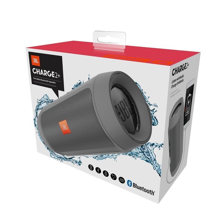 JBL Charge 2+ Splashproof Portable Bluetooth Speaker - Black (Certified Refurbished) N8