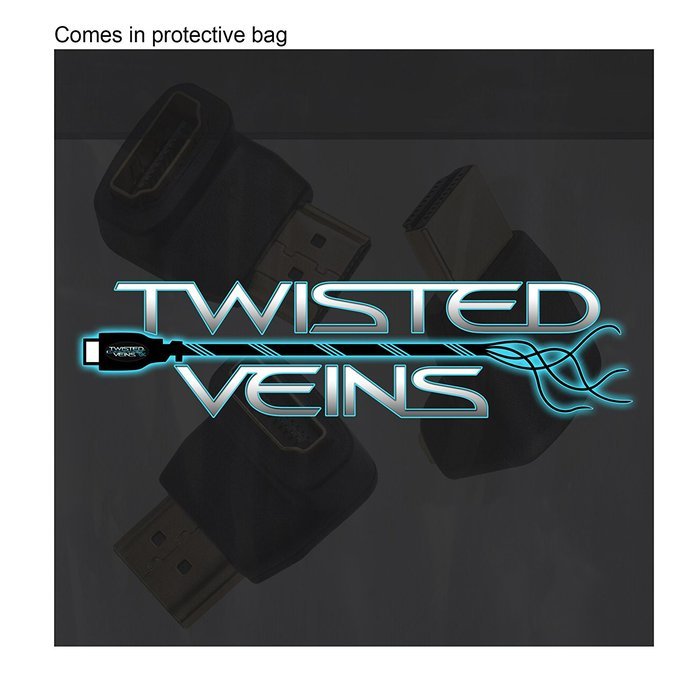 Twisted Veins ACHRA3 Three (3) Pack of HDMI 90 Degree/Right Angle Connectors/Adapters N8