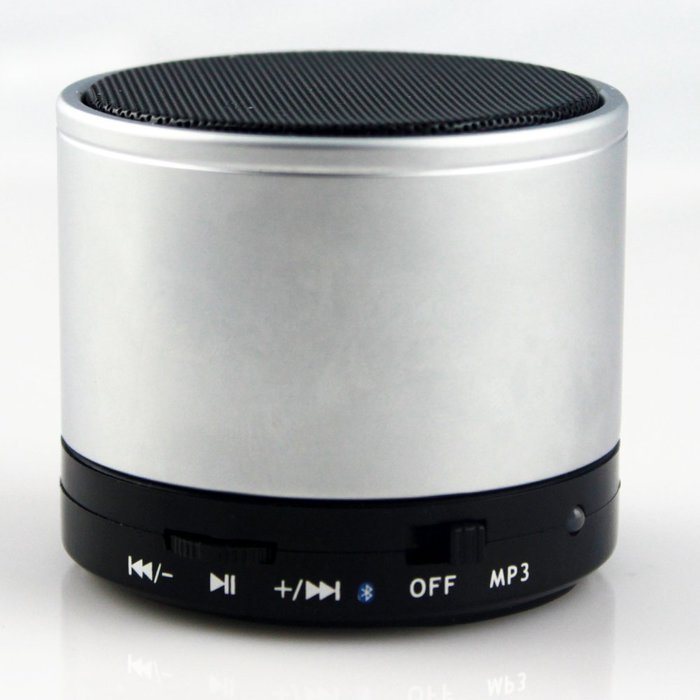 Route66 Silver Bluetooth Wireless Mini Speakers with TF Card Reader MP3 Support