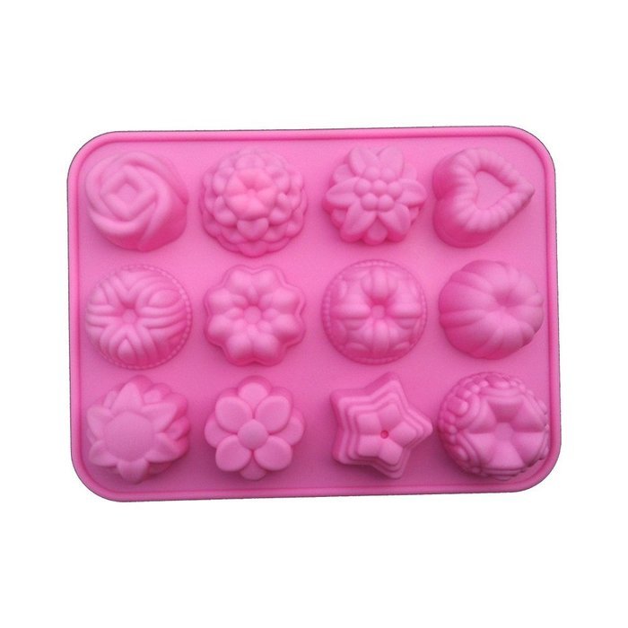Fanhesheng Flowers Silicone Non Stick Cake Bread Mold Chocolate Jelly Candy Baking Mould Color Random