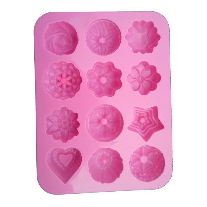 Fanhesheng Flowers Silicone Non Stick Cake Bread Mold Chocolate Jelly Candy Baking Mould Color Random N2