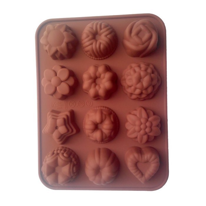 Fanhesheng Flowers Silicone Non Stick Cake Bread Mold Chocolate Jelly Candy Baking Mould Color Random N3