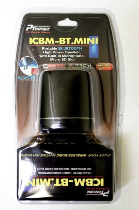 Performance Technique Icbm-bt.mini Portable High Power Bluetooth Speaker W/built in Microphone, Usb, Micro Sd...