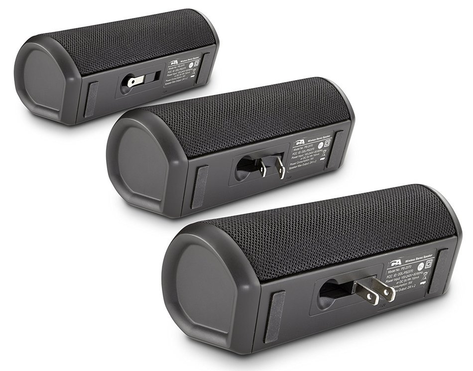 Cyber Acoustics Bluetooth Portable Stereo and AC Wall Speaker System - Perfect for Travel (PS-2370) N5