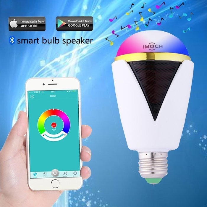 Imoch Bluetooth Smart bulb/speaker bulb - Smartphone Controlled Dimmable Multicolored Color Changing Lights -...