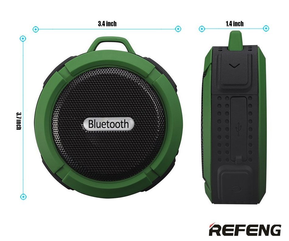 ReFeng Portable Wireless Bluetooth 3.0 Shower Speaker, With Hook and Dedicated Suction Cup for Shower,Bathroom... N4