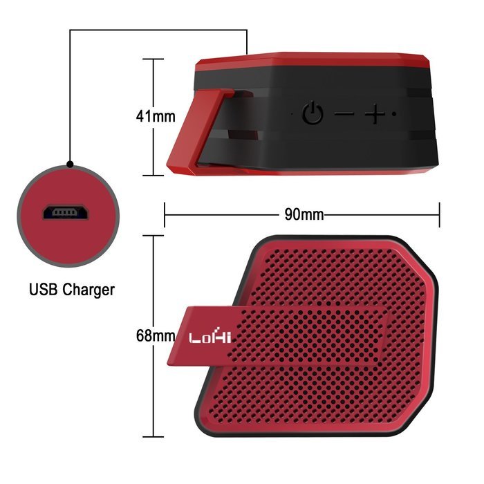 Bluetooth Speakers, LoHi 4.0 Wireless Speaker, Portable Sport Speaker with Mic and HD Stereo for iPhone, iPad,... N11