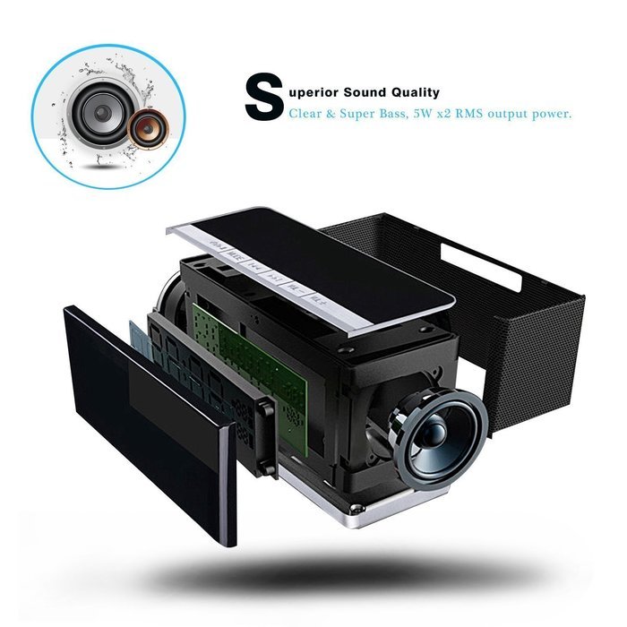 Alarm Clock Bluetooth Speaker FM Radio AKOUSTIQ Portable Wireless Speaker for iPhone Samsung, Enhanced Bass Stereo... N4