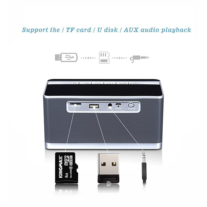 Alarm Clock Bluetooth Speaker FM Radio AKOUSTIQ Portable Wireless Speaker for iPhone Samsung, Enhanced Bass Stereo... N5