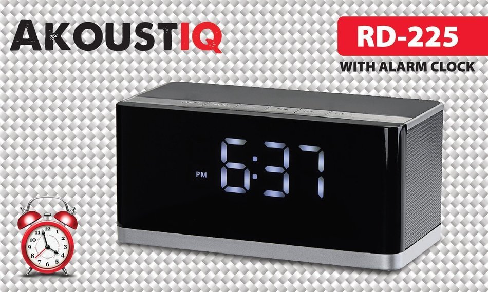 Alarm Clock Bluetooth Speaker FM Radio AKOUSTIQ Portable Wireless Speaker for iPhone Samsung, Enhanced Bass Stereo... N9