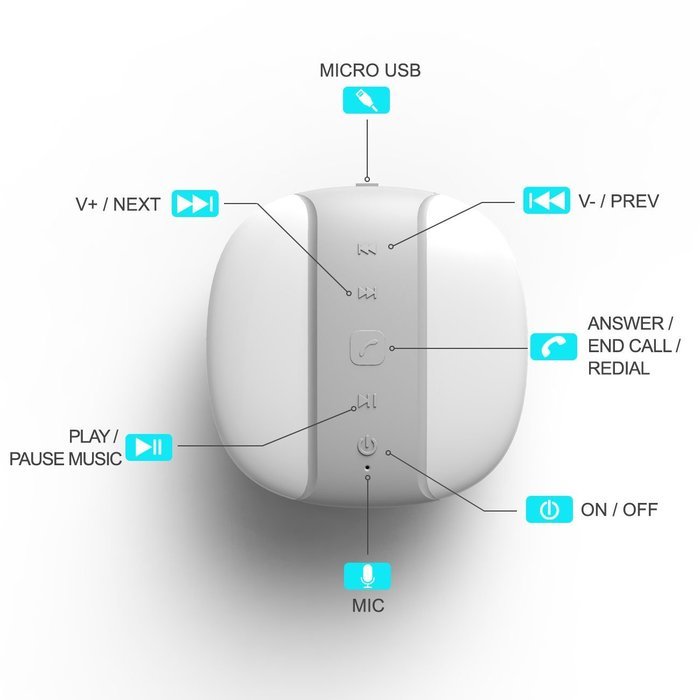 Miomix Portable Wireless Bluetooth 3.0 Shower Speaker Waterproof Speaker with Suction Cup for Bathroom, Boat or... N9