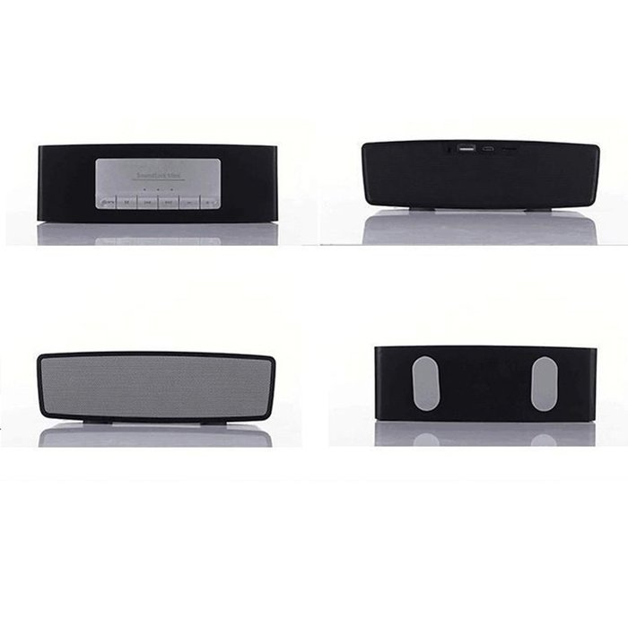 Silentrees TF USB FM Wireless Portable Music Surround Subwoofer Bass Bluetooth Speakers,Silver N2