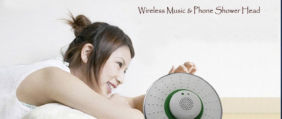 Bluetooth Wireless Music and Phone Shower Head Speaker (White) N3