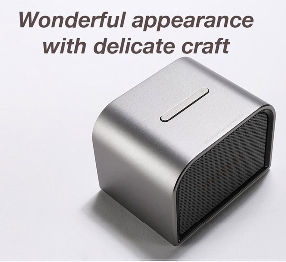 Remax RB-M8 Mini Wireless Bluetooth Speaker Portable Audio Player Music Sound Box Bluetooth V4.0 Metal Body Silver... N7