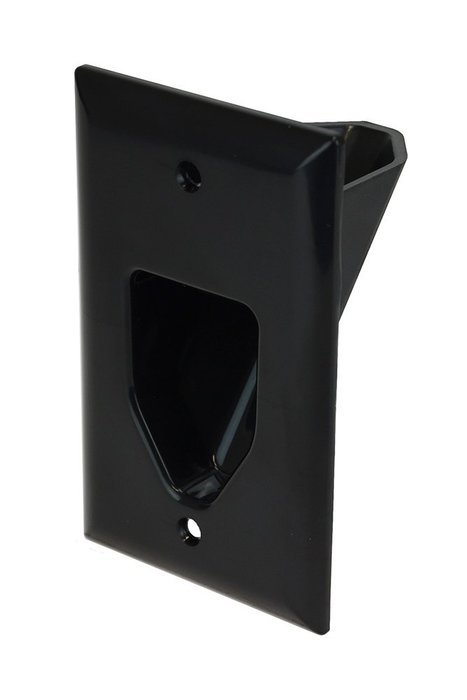 DataComm 45-0001-WH 1-Gang Recessed Low Voltage Cable Plate (White) N14