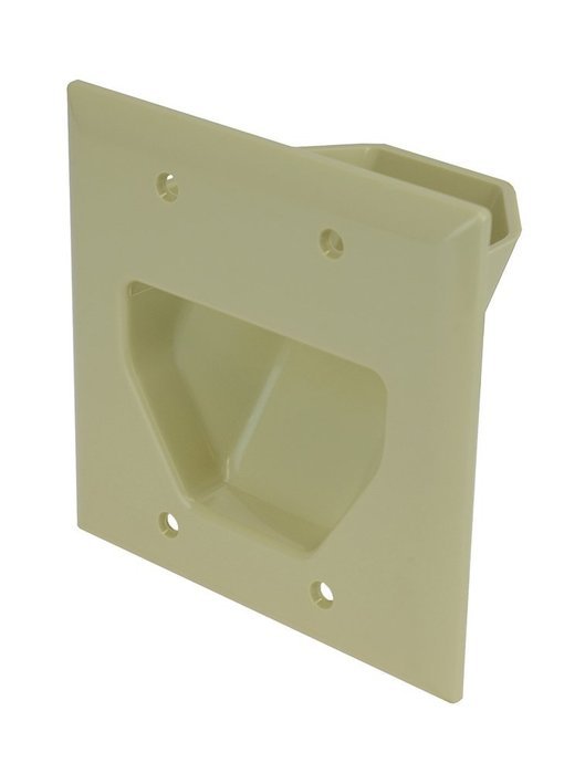 DataComm 45-0001-WH 1-Gang Recessed Low Voltage Cable Plate (White) N15