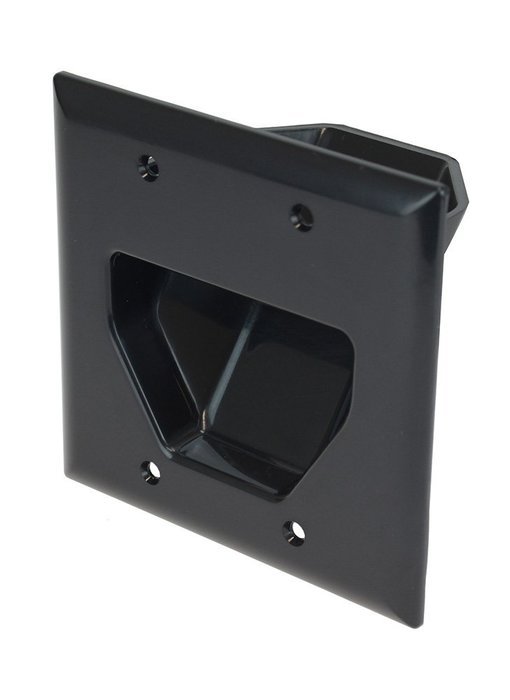 DataComm 45-0001-WH 1-Gang Recessed Low Voltage Cable Plate (White) N17