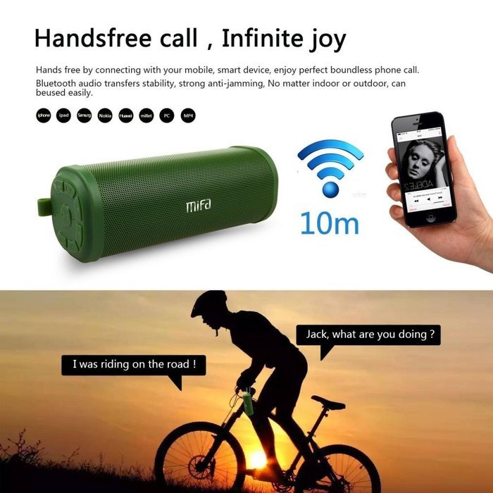 Swizze MIFA F5 Waterproof Bluetooth Speaker Portable Outdoor Dustproof Stereo Speaker Pure Sound For Smartphones... N6