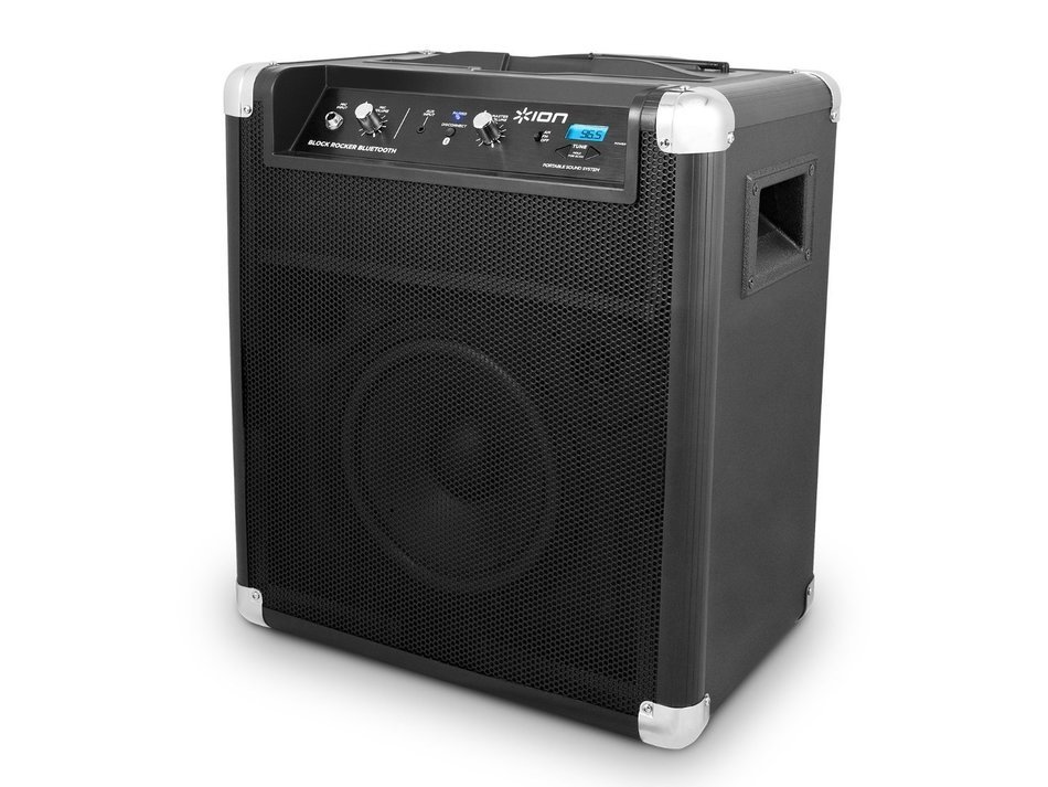 ION Block Rocker Bluetooth Portable Speaker System with Auxiliary USB Charger with extended 75 hour battery (Certified...