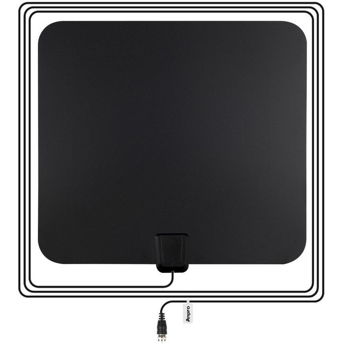 Anpro Ultra-Thin Amplified HDTV Aerial TV Antenna, 50 Mile Range Indoor HDTV Antenna for Digital Freeview and...