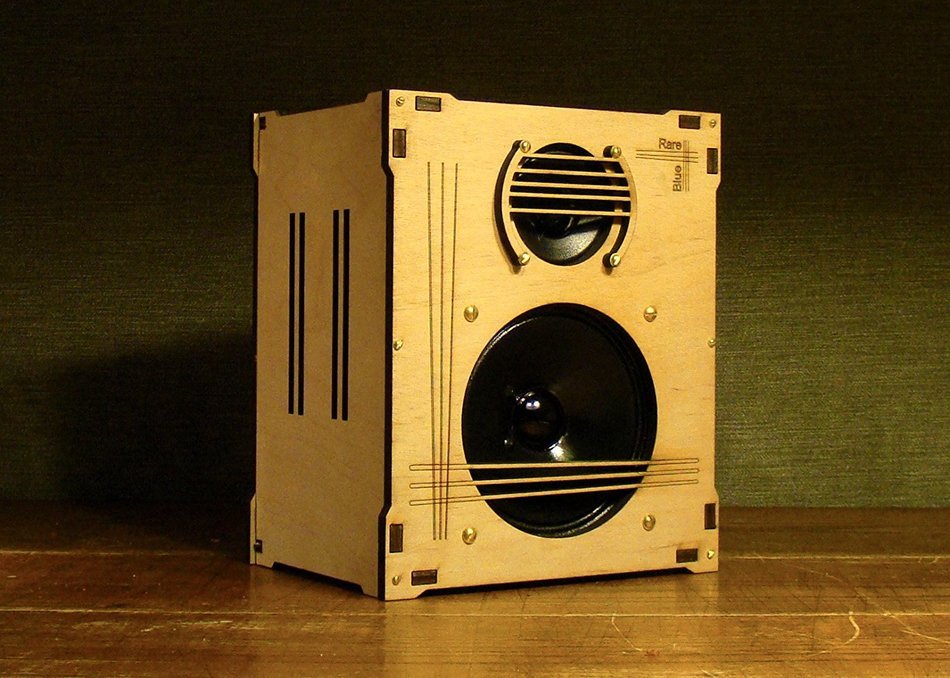 DIY Bluetooth Speaker Kit - Wireless HiFi stereo bluetooth amplifier with 2 drivers in a wood cabinet