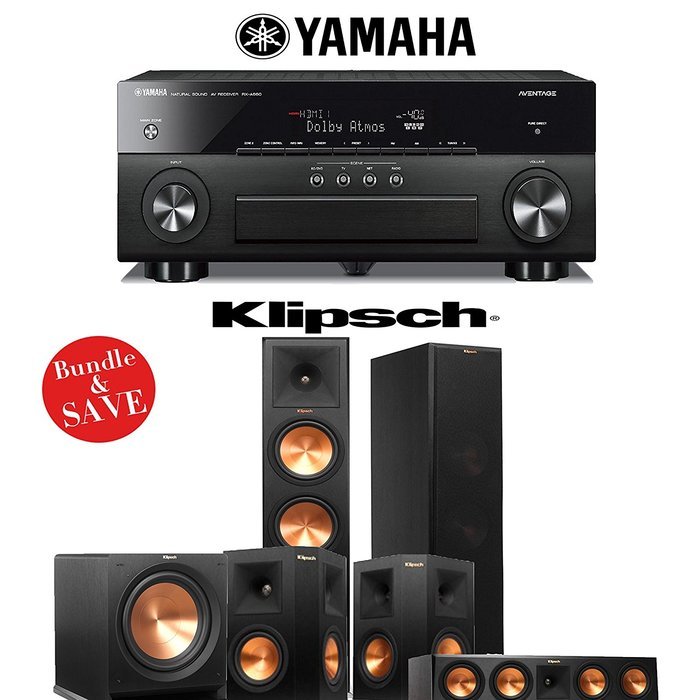 Klipsch Reference Premiere RP-280F 5.1 Home Theater System with Yamaha AVENTAGE RX-A860BL A/V Receiver