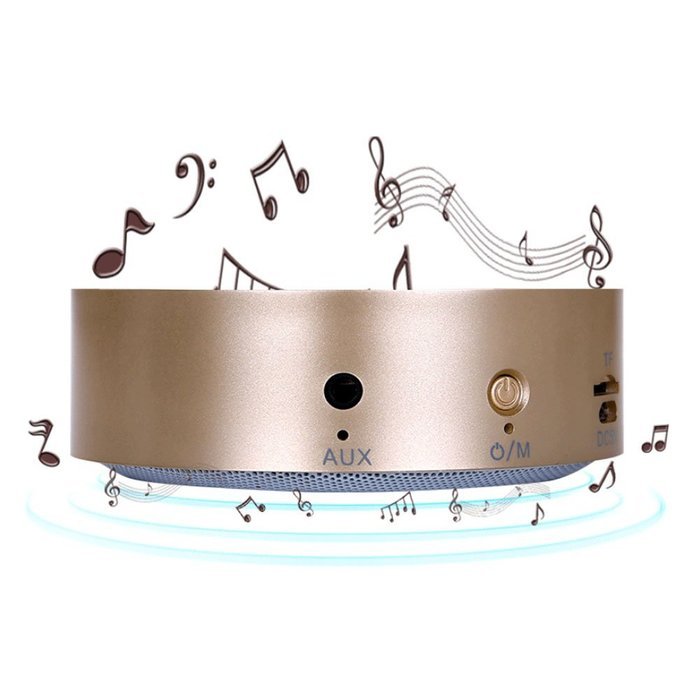 Aolyty Portable Mini Wireless Bluetooth Speaker Outdoor Touch Screen Subwoofer Small Steel Cannon Golden N2