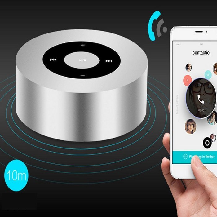 Aolyty Portable Mini Wireless Bluetooth Speaker Outdoor Touch Screen Subwoofer Small Steel Cannon Golden N10